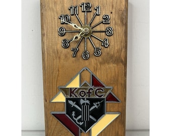 Vintage Knights Of Columbus Battery Operated Clock WORKS 9" Inches