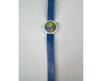 Vintage 1978 Armitron Garfield Collector Watch Blue Band Pizza UNTESTED