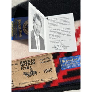 1996 Chief Mariano Navajo Limited Edition Pendleton Beaver State 64 x 80 Blanket image 8