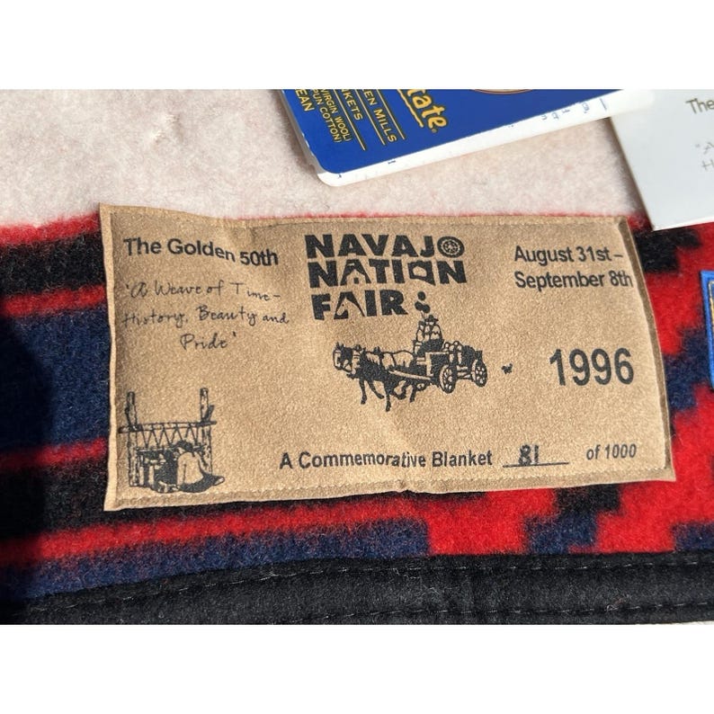 1996 Chief Mariano Navajo Limited Edition Pendleton Beaver State 64 x 80 Blanket image 10
