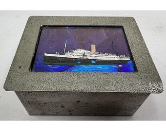 Antique 1920's White Star Cunard RMS/ SS ORBITA Ship Silver Plate Cigarette Box