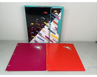 Vintage 1989 MEAD Flapper Binder TRAPPER KEEPER Retro 3 Ring Notebook W- Inserts