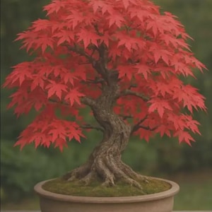 Japanese Red Maple Bonsai Live Plant | Rare Acer Palmatum Ornamental Tree | Elegant Living Art Home Garden