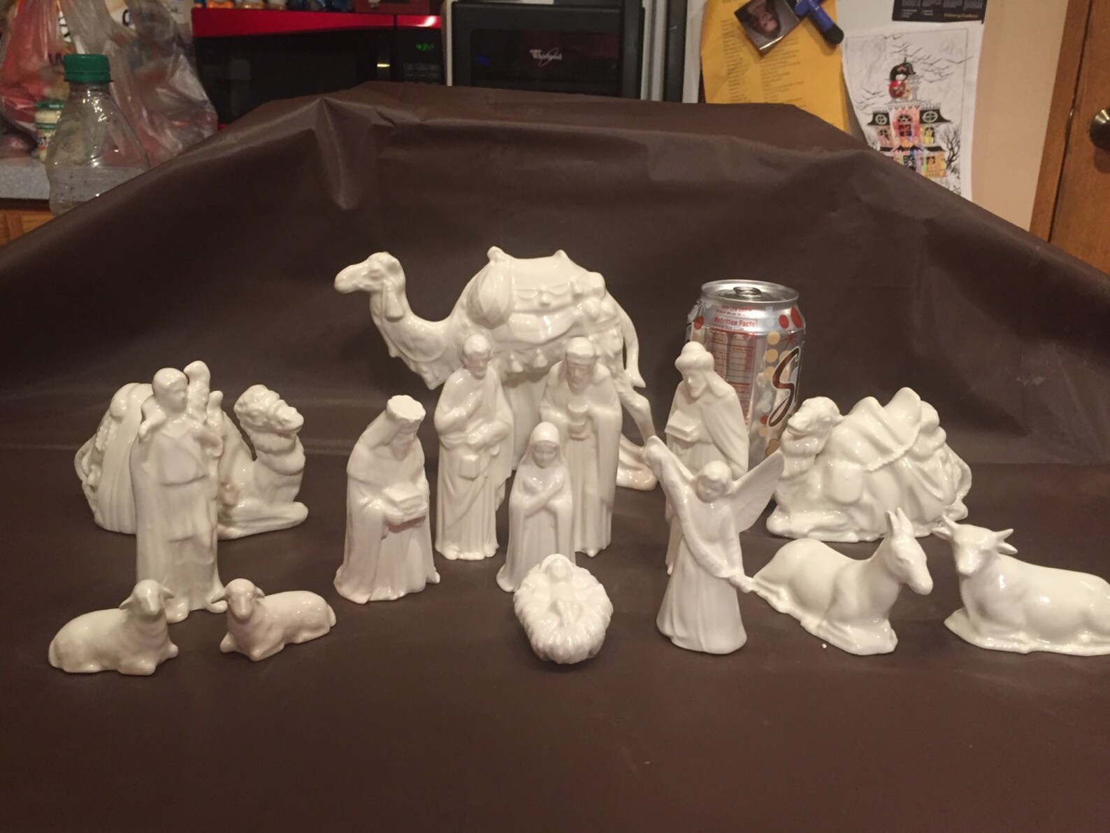 15 Piece Ceramic Nativity Scene Glazed and Fired Etsy