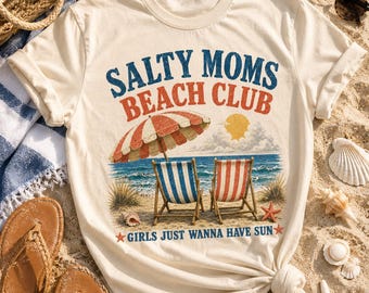 Salty Moms Beach Club PNG, Beach Mom, Girls Just Wanna Have Sun, Coastal Summer, Beach Vacation PNG  (Digital Download)