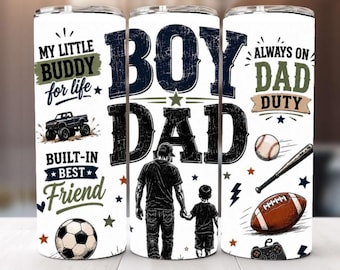 Fathers Day Boy DAD Tumbler Wrap | 20oz Skinny Sublimation Design (Digital Download)