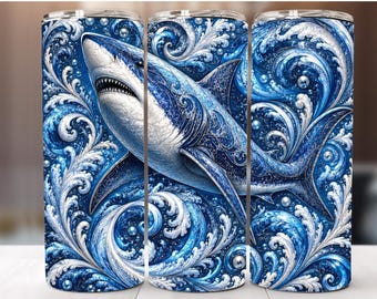 Shark PNG Wrap  Sublimation Tumbler Wrap 20oz Skinny Tumbler (Digital Download)