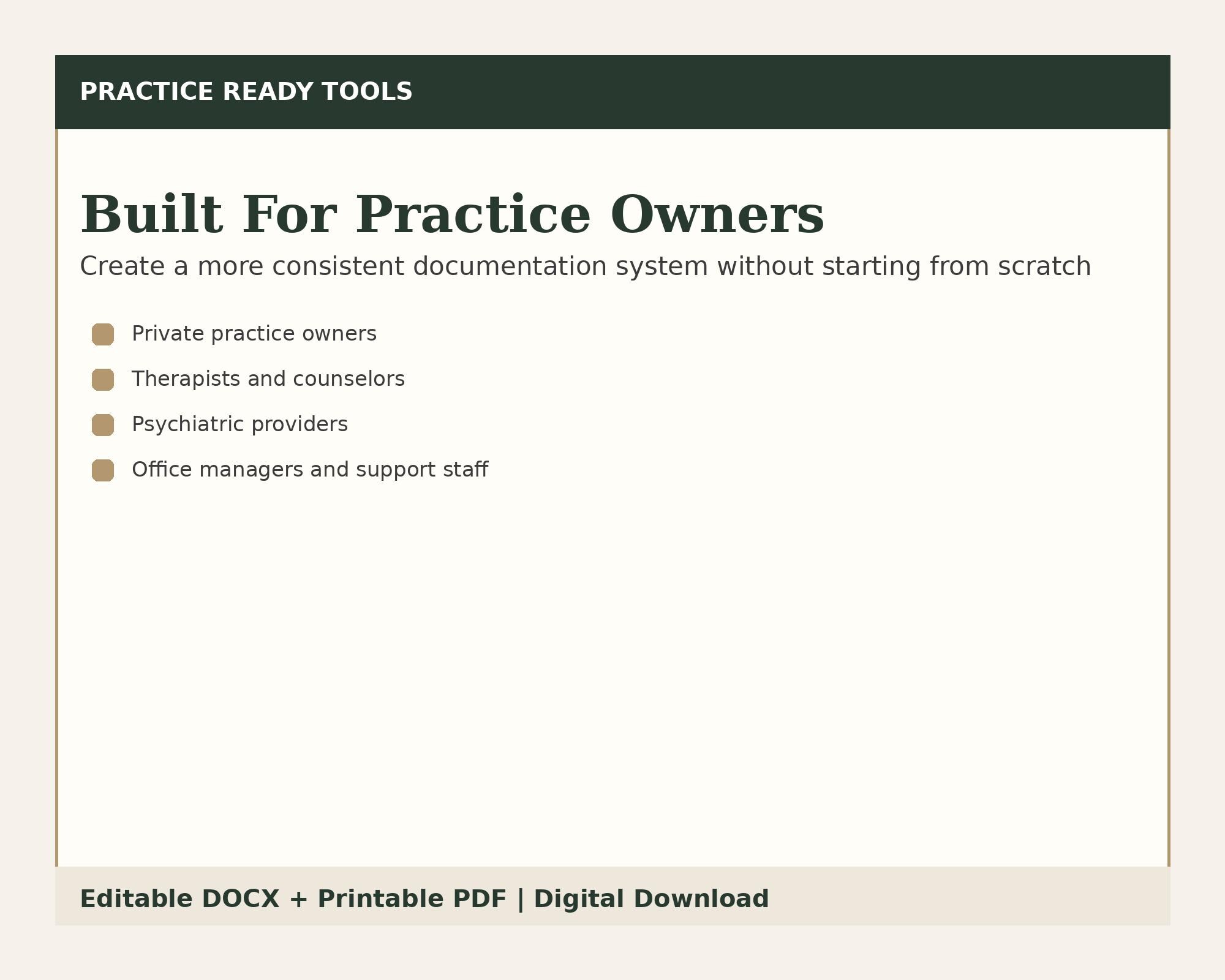 Private Practice Documentation Templates Kit (digital Download) - Etsy