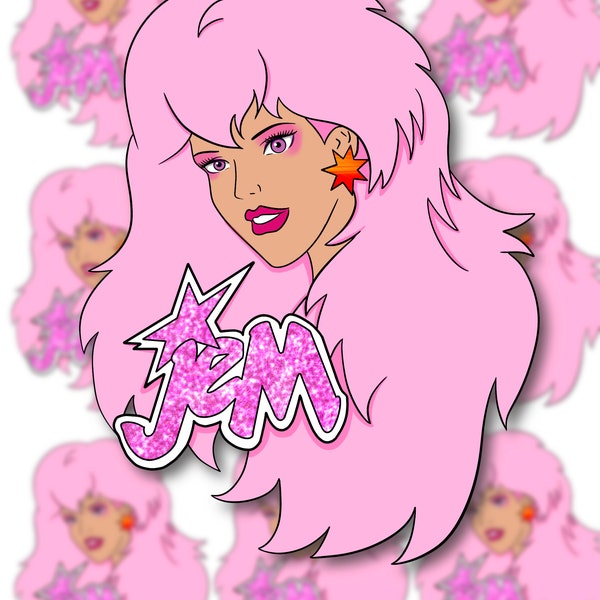 Jem 80’s Cartoon 3” sticker