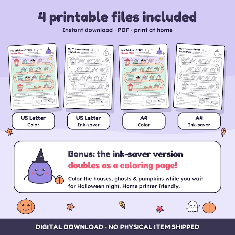 Halloween Visual Plan for Kids, Printable Trick or Treat Map, Sensory ...