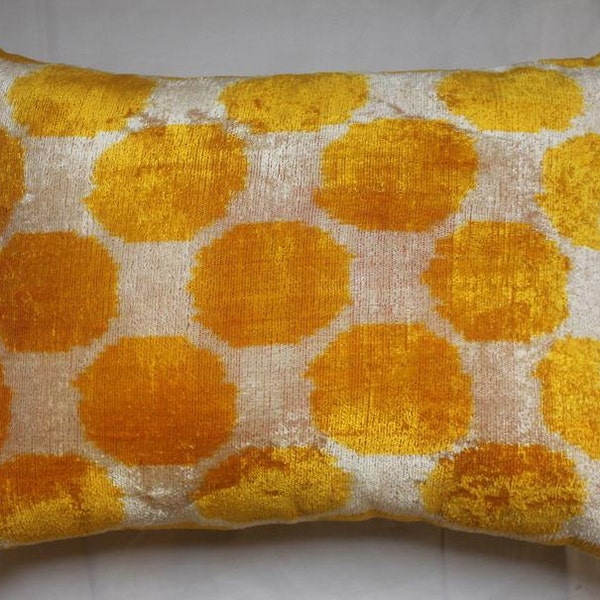 Silk Velvet Ikat Pillow Cover 15 x 20 Free Shipment Delivered within 2-4 Days by UPS