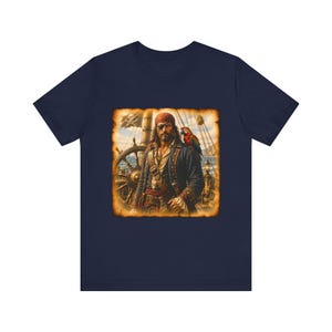 Pirate Captain Shirt Mad Man Dutch Tall Ship T-Shirt Nautical Pirate Art Sea Dog Gift Maritime Sailing Buccaneer Tee