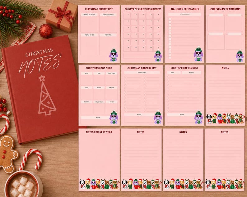 Christmas Planner Printable, Editable Canva Template, Holiday Planner, Gift Budget, Christmas ...