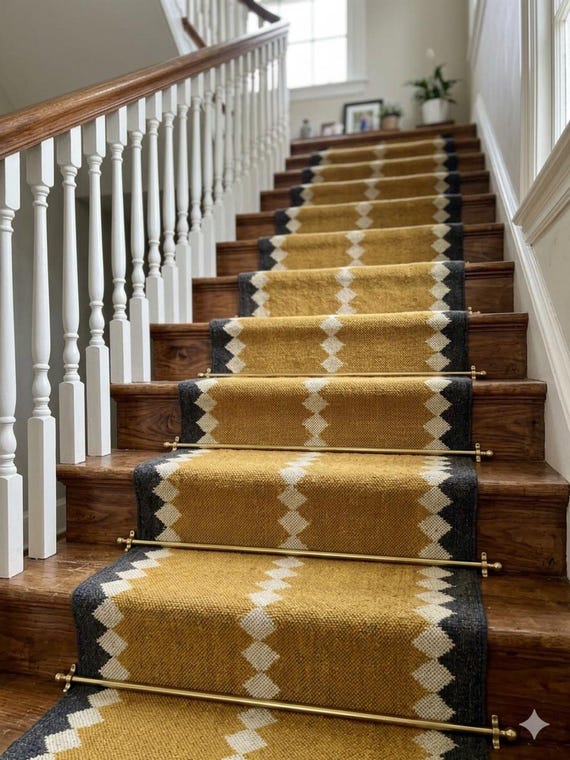 Handwoven Kilim Runner Rug – Geometric Stair Runner, Handmade Jute Wool Hallway Runner, Rustic Southwestern Entryway Kitchen Jute Runner
