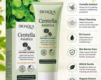 BIOAQUA Centella Asiatica Mild Ansiktsrengöring | Lugnande, återfuktande skumtvätt
