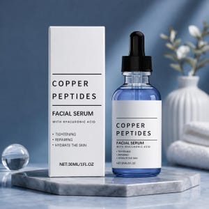 Kopparpeptid hyaluronsyra ansiktsserum, lätt återfuktande daglig hudvård (30 ml) bild 3