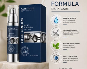 Dagelijkse gezichtscrème voor heren: lichtgewicht hydraterende vochtinbrengende crème (50 ml)