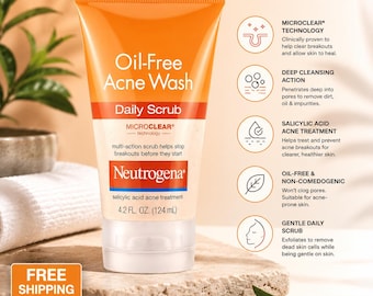 Neutrogena Oil-Free Acne Wash Daily Scrub, Salicylic Acid Treatment (4.2 fl oz)