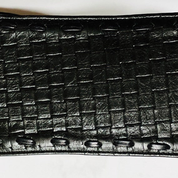 Vintage Betsey Johnson Black Italian Leather Wide… - image 5