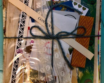 Ephemera Pack 145 Plus Pieces for Junk Journal Collage Decoupage Crafts Vintage Mix Paper Ribbon Stickers