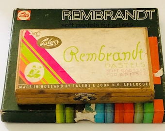 Lot von 2 Vintage Talens Rembrandt Sets Soft Pastel 12 & 30 Beide Gestartet