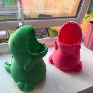 3D Printed Dinosaur Pen Holder | T-Rex Desk Tidy Organizer, Office Decor Pot