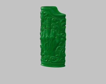 Pack Royal Middle Finger Bic Lighter Sleeve | Set of Ornate Baroque Lighter Cases | Funny Gothic Gift for Smokers | 3D Printed Holder.