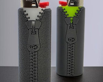 Set van 2 aanstekers met ritssluiting voor Bic Classic | 1 gladde en 1 ruwe combinatie van lichte mouwen met textuur | Unieke fietsomslagset, festivalcadeaubundel