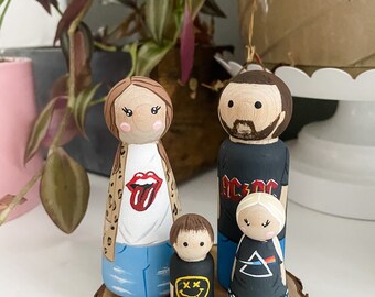Custom Peg Doll Family Wooden Personalized Family