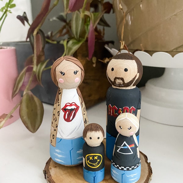 Custom Peg Doll Family Wooden Personalized Family