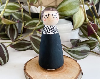RBG Wooden Peg Doll Hand-painted