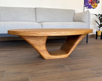 Sculptural Solid Wood Coffee Table – Handmade Contemporary Design