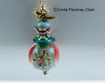 Flora of Seville Necklace, Lampwork Necklace, Handmade Necklace, UK Seller