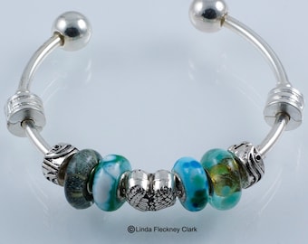 Turquoise Angel Heart Bangle Bracelet