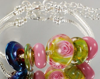 Glass Bracelet, Handmade Lampwork, Handmade Bracelet, Unusual Bracelet, Etsy UK