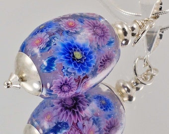 Lampwork Necklace, Miniature Garden Glass Pendant, Tonvodama Japanese Style, Feminine Necklace, Statement Jewellery