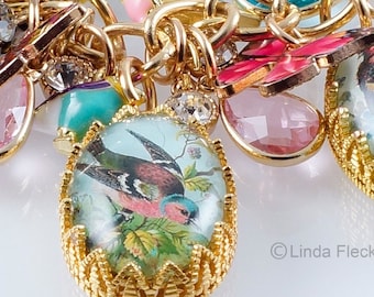 Bird Charm Bracelet, Feminine Bracelet, UK Sellers