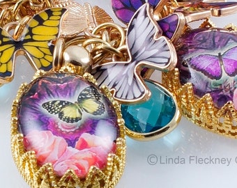 Butterfly Charm Bracelet, Feminine Bracelet, UK Seller