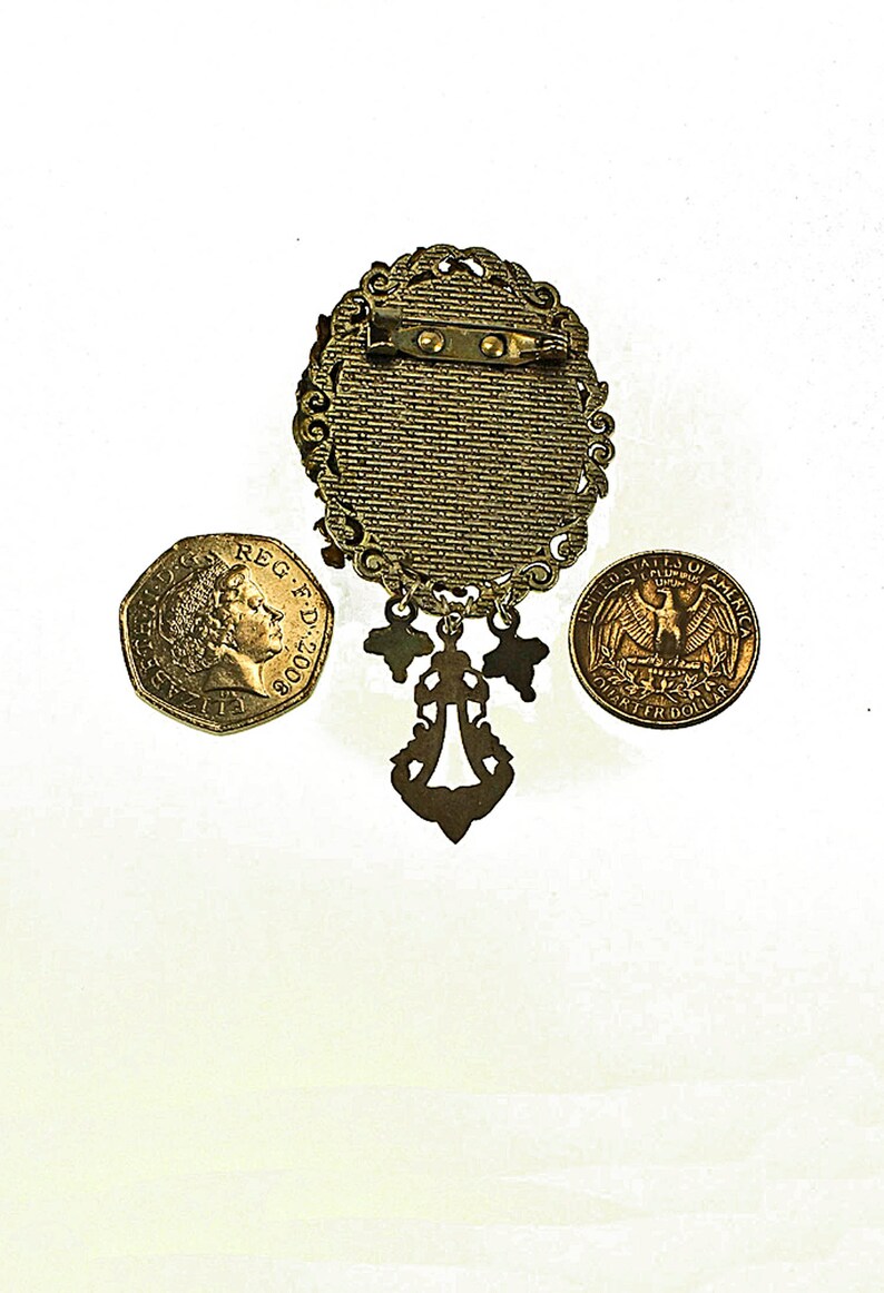 Pin Fixing Etsy UK Art Nouveau Picture Brooch Glass Brooch OOAK Cabochon Brooch