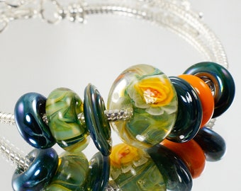 Glass Bracelet, Handmade Lampwork, Handmade Bracelet, Unusual Bracelet, Etsy UK