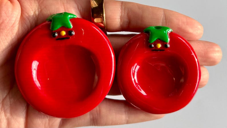 Tomato Polymer Clay Worry Stone | Desk Buddy Fidget Toy | Pocket Buddy