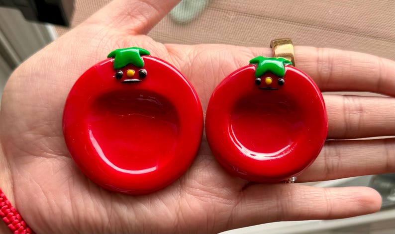Tomato Polymer Clay Worry Stone | Desk Buddy Fidget Toy | Pocket Buddy