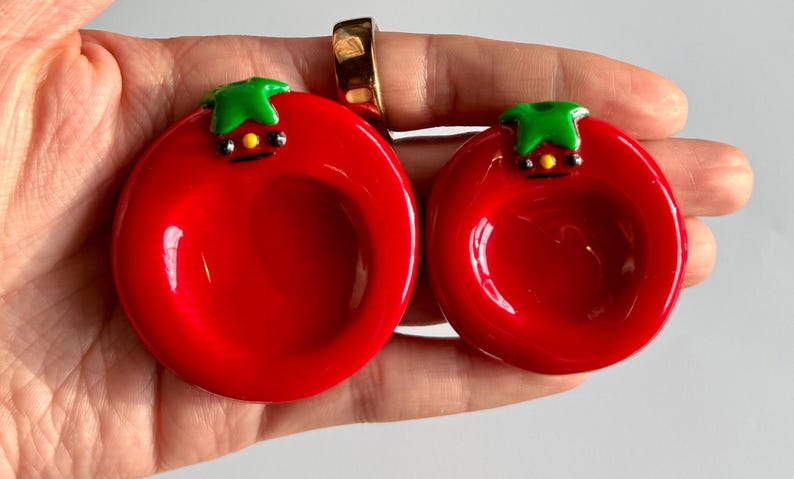 Tomato Polymer Clay Worry Stone | Desk Buddy Fidget Toy | Pocket Buddy