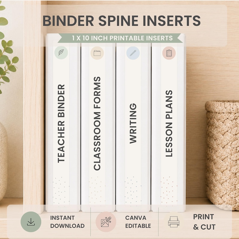 1 Inch Binder Spine Template - Etsy