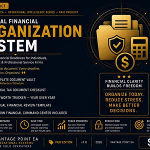 Notion Template | Personal Financial Organization System | Document Vault + Tax Checklist + Net Worth Tracker | Solo Operators