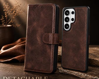 Leather Wallet Case Compatible with Galaxy S25 S26 Ultra Plus, RFID Detachable Personalized Flip