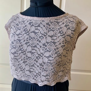 Bridal/Mother of the Bride/Prom/PlusSize/ Lace Crop Top/coverup/cap sleeve top