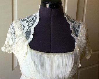 Lace Bridal/prom/evening  Shrug/bolero/jacket from stretch lace Style 204 Size XS to 5XL Plus Sizes Available