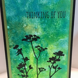 Biglietto d'auguri fatto a mano/Cartolina fustellata/Cartolina timbrata a mano/Interno vuoto