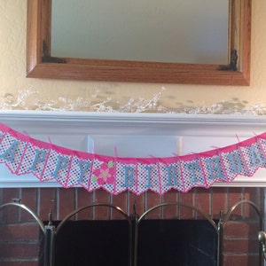 SALEPrice Reduction Birthday Banner/Garland/Pennant/Bunting/ Birthday Party Decor Pink & Blue polka dots Party Banner 11 image 5